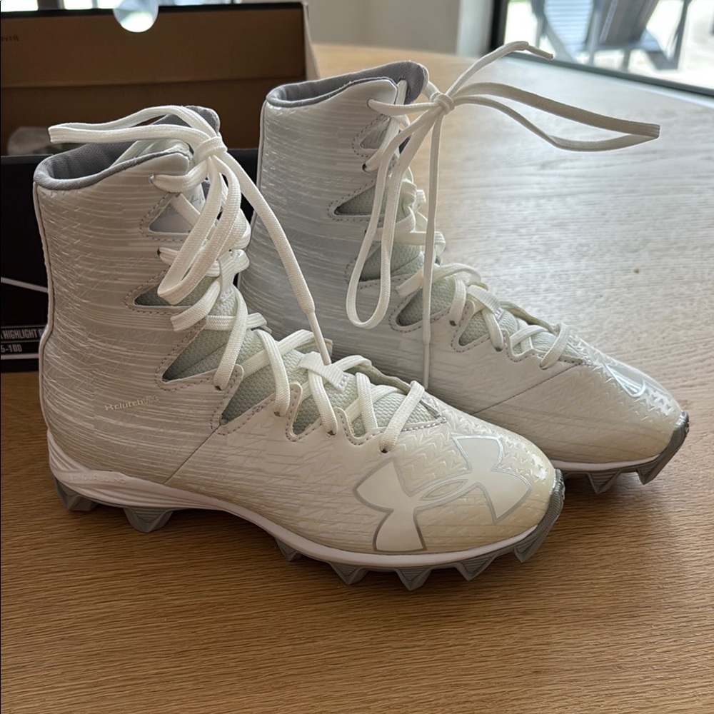 Under Armour White and Gray High-Top Sneakers